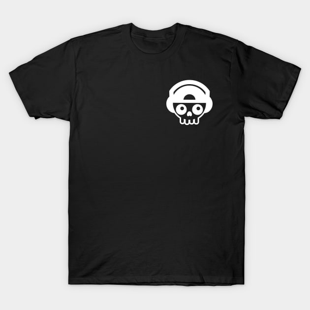 Skull With Headphones Minimalist Aesthetic Design T-Shirt by PANGANDOY